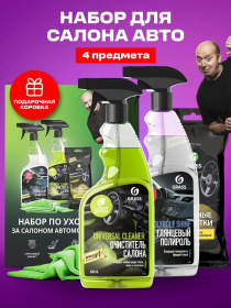 Подарочный набор по уходу за салоном автомобиля GRASS, 4 предмета