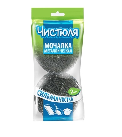 картинка мочалка «чистюля» металлическая 2шт Мочалка «Чистюля» металлическая 2шт
