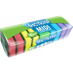 картинка губка для посуды «чистюля» midi 10шт Губка для посуды «Чистюля» Midi 10шт