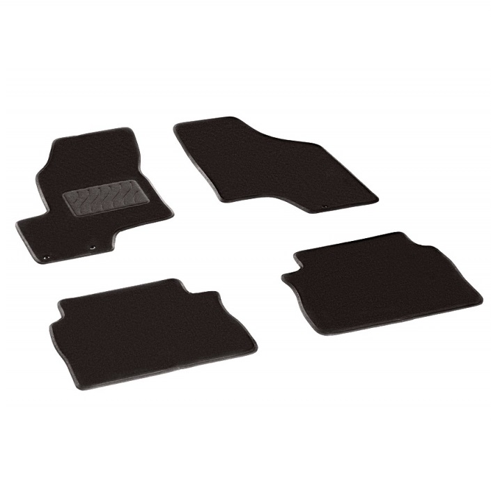 Комплект ворсовых ковриков LUX на резиновой основе HYUNDAI SANTA FEII 2010-2012 черные