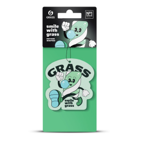 Ароматизатор воздуха картонный GRASS "Смайл" (мятная жвачка) Ароматизатор воздуха картонный GRASS "Смайл" (мятная жвачка)