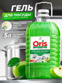 Средство для мытья посуды ORIS зелёное яблоко ПЭТ, 5 л Средство для мытья посуды ORIS зелёное яблоко ПЭТ, 5 л