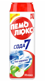 Чистящее средство 480 г, ПЕМОЛЮКС Сода-7, "Яблоко", порошок