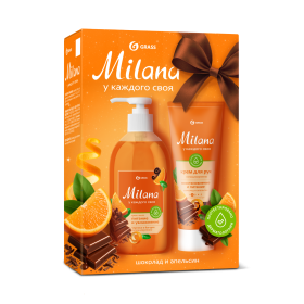 Подарочный набор «Milana апельсин в шоколаде» мыло 300мл+ крем 80мл Подарочный набор «Milana апельсин в шоколаде» мыло 300мл+ крем 80мл
