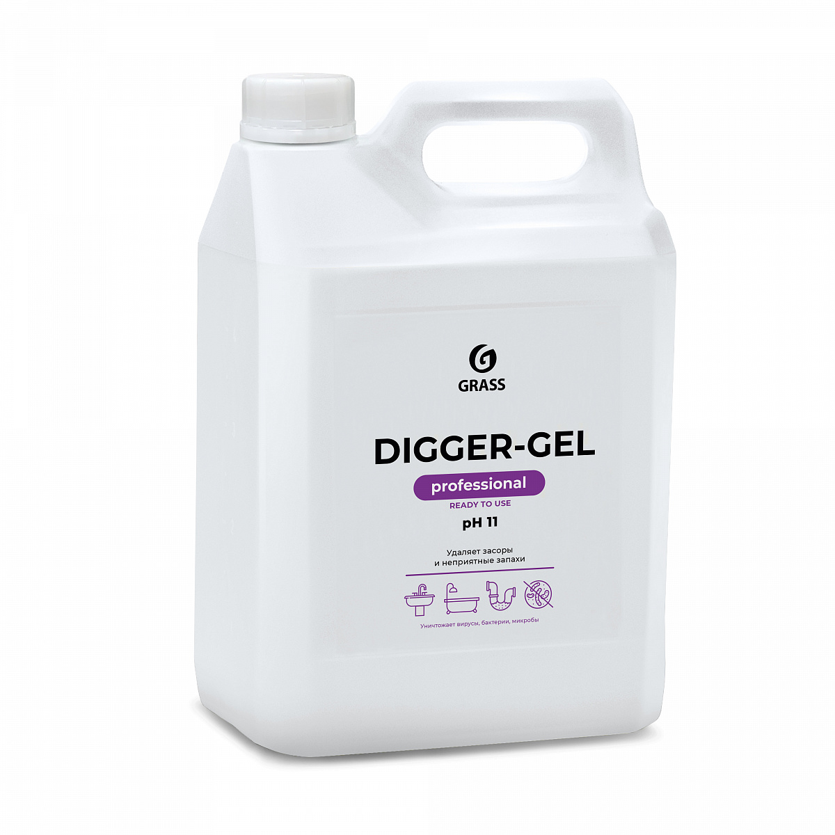 Средство для прочистки канализационных труб Grass «Digger-Gel», 5л