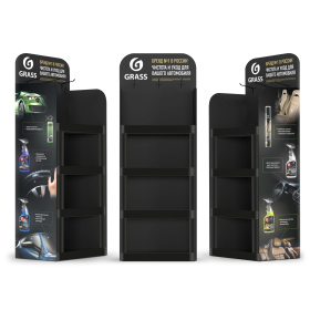 Стойка пластиковая 4полочная с печатью Grass Стойка пластиковая 4полочная с печатью Grass