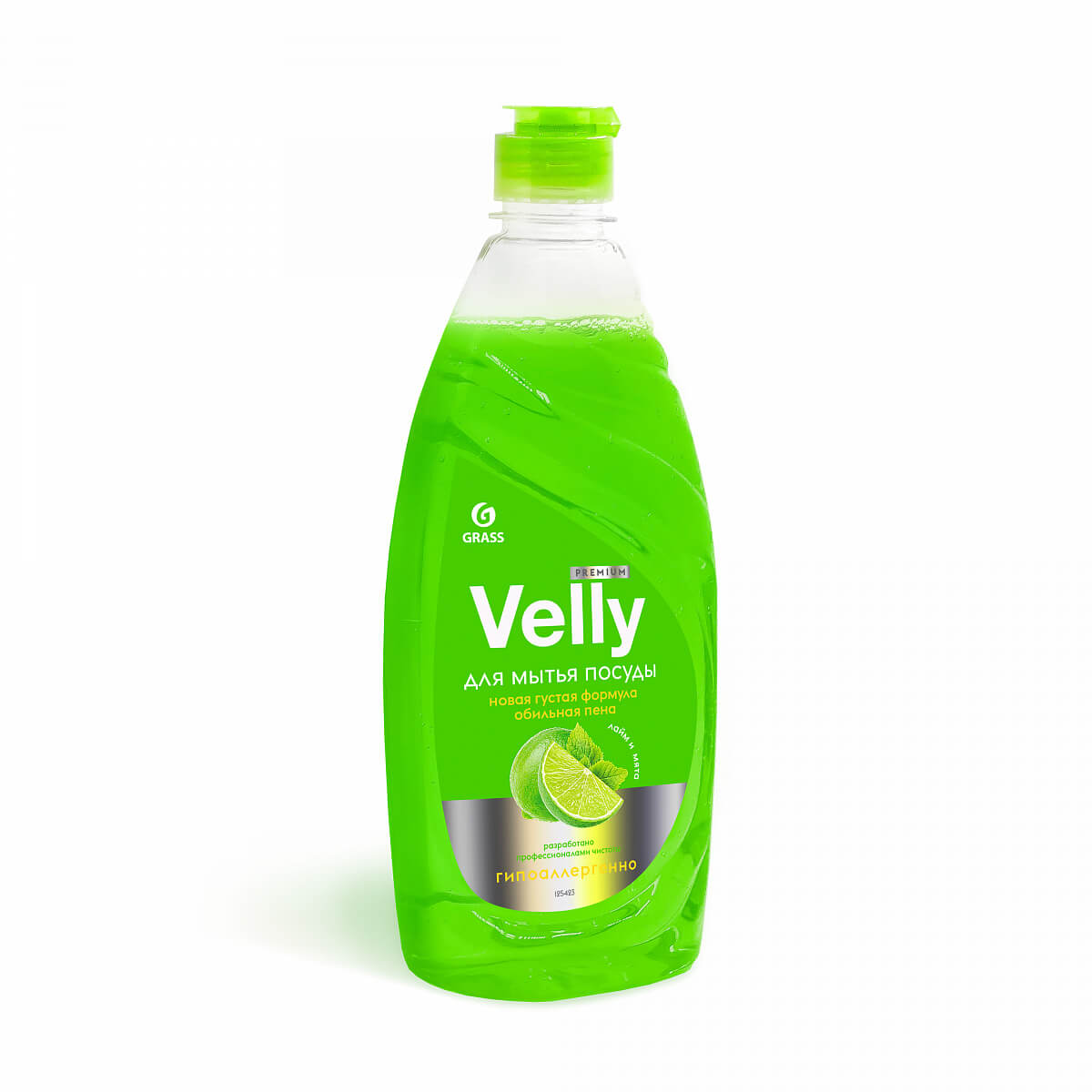 Grass Средство для мытья посуды  «Velly Premium» лайм и мята, 0,5л