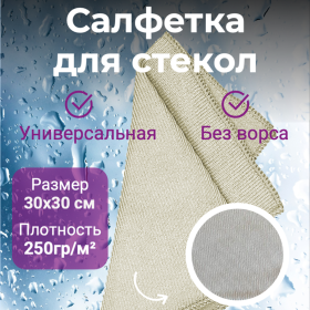 Салфетка для уборки Tidy "Glass" 30х30см 250гр/м²