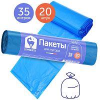 Lomberta Пакет для мусора 35л 20шт ПНД, голубые