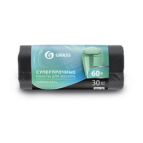 Мешок для мусора ПНД в рулоне 60л. 65*55 8 мкр. (черный)  (рул. 30 шт)