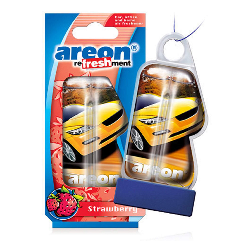 Ароматизатор подвесной гелевый Areon LIQUID "Strawberry" (Клубника) 8,5 мл