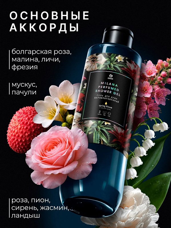 Парфюмированный гель для душа Grass Milana «Spring Bloom», 350 мл