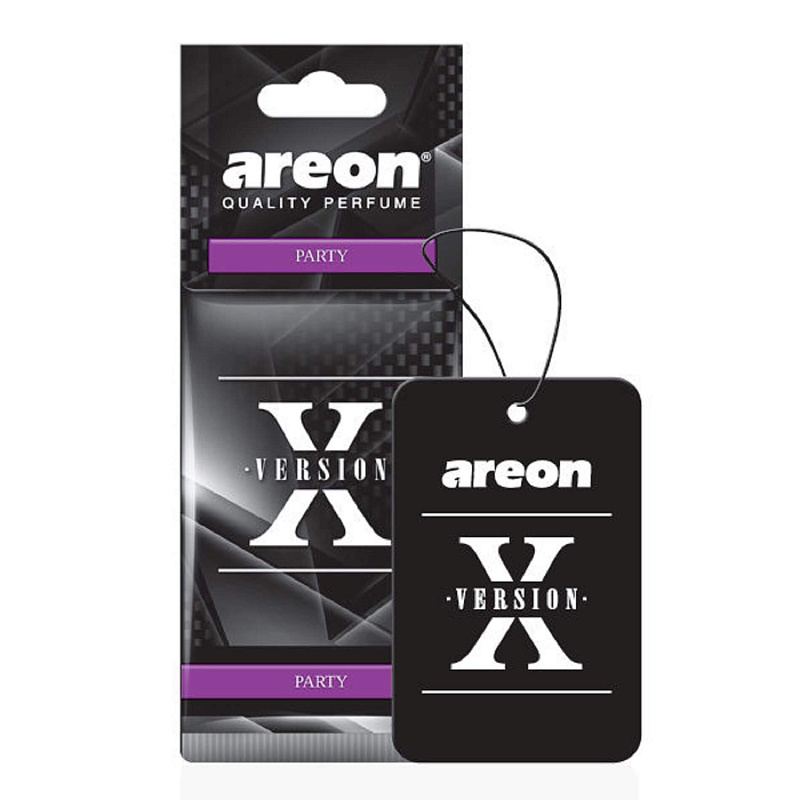 Ароматизатор воздуха картонный черный Areon X VERSION «Party» (Вечеринка)