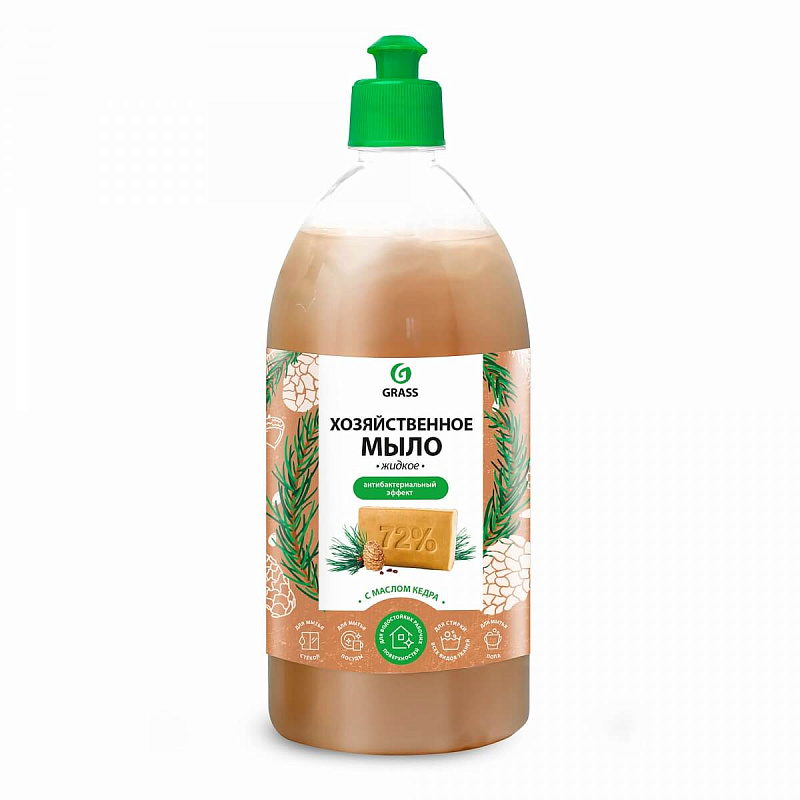 Мыло жидкое хозяйственное с маслом кедра Grass , 1 л