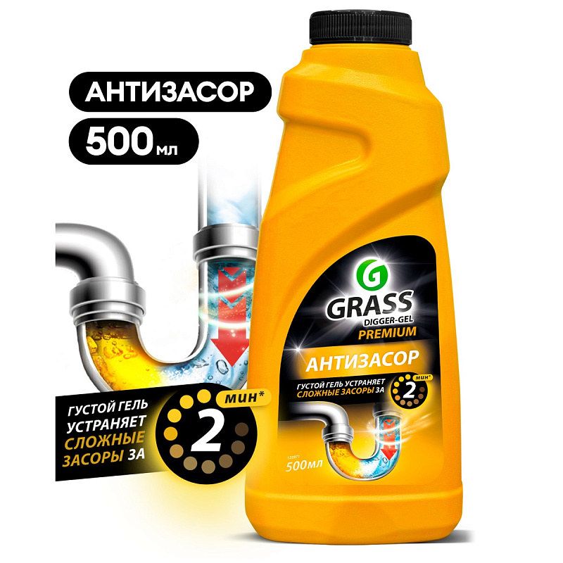 Средство щелочное для прочистки канализационных труб "DIGGER-GEL" Premium, 500 мл