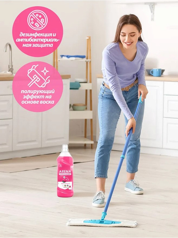 Средство для пола с полирующим эффектом Grass «Arena» Цветущий лотос, 1 л