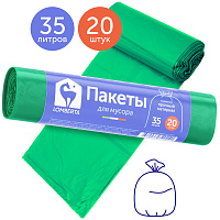 Lomberta Пакет для мусора 35л 20шт ПНД, зеленые