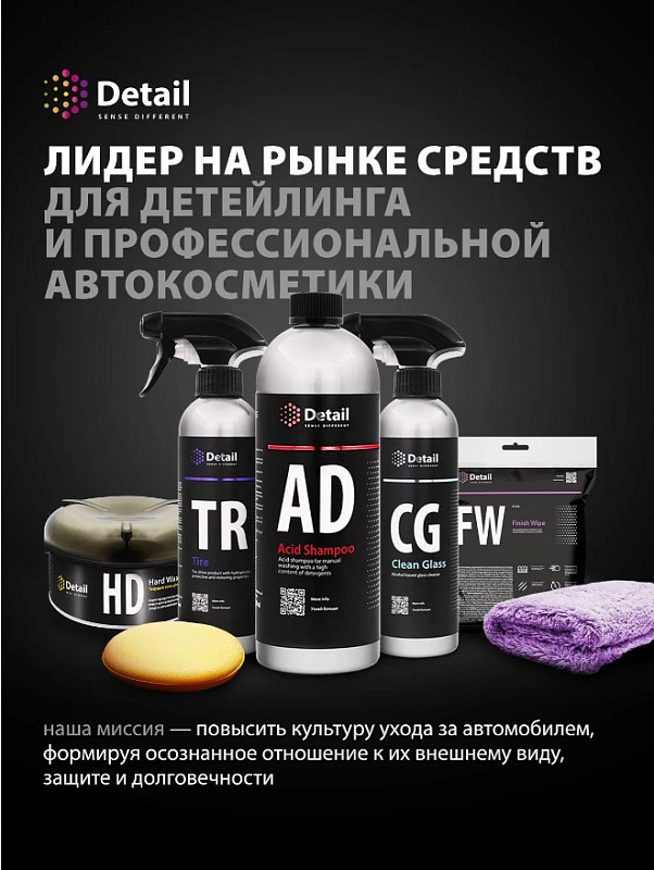 Очиститель кузова Detail для удаления битумных пятен BT Bitum, 1л