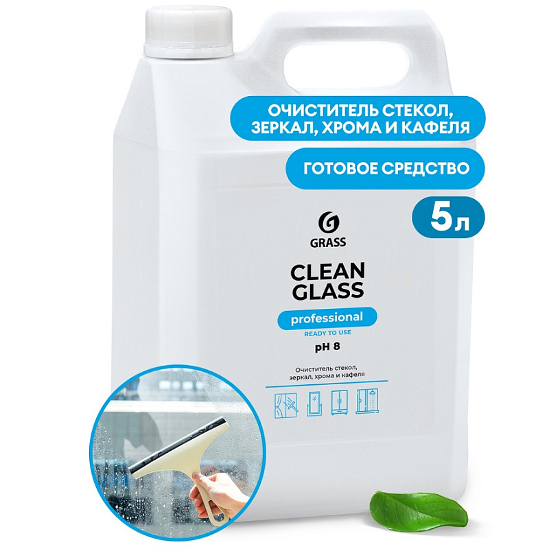 Очиститель стекол и зеркал Grass «Clean Glass» Professional, 5 л