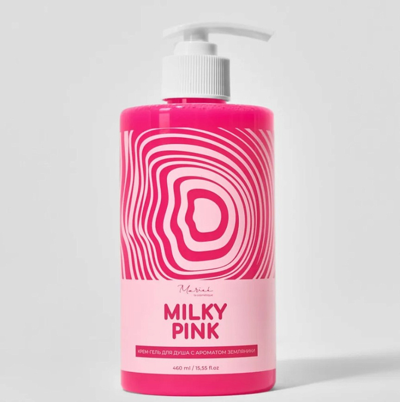 Mariee la cosmetique Крем-гель для душа с ароматом земляники Milky Pink, 460мл