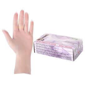 картинка перчатки латексные смотровые 50 пар (100 шт.), размер l (большой), прозрачные sfm Перчатки латексные смотровые 50 пар (100 шт.), размер L (большой), прозрачные SFM