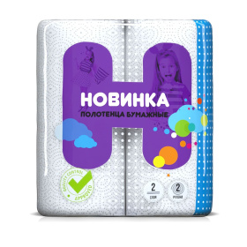 картинка полотенца "новинка", 2 слоя, целлюлозная. Полотенца "Новинка", 2 слоя, целлюлозная.